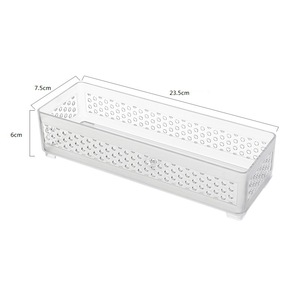 Transparent Storage Box Rectangular Stackable Office Organizer With Dots Pattern For Stationery And Bathroom Use 3047 - Product Image 5