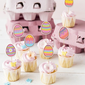 ของตกแต่งเค้ก DAMA รูปไข่กระดาษและกระต่ายน้อยสำหรับเทศกาลอีสเตอร์ 9 ชิ้น ไข่หลากสีสันสำหรับตกแต่งเค้กในวันอีสเตอร์ - Product Image 3