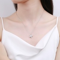 ACME Pendentif à breloque moulin à vent rotatif en CZ en argent sterling 925 Collier de tennis de luxe pour femme Chaîne en acier plaqué or Cadeau