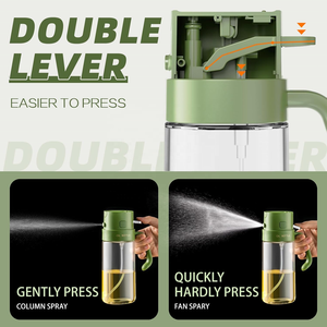 18.5oz 550 Ml Pulvérisateur D'huile Pot Cuisine Cuisine Presse Verser Vinaigre D'olive Noix De Coco Bouteille En Verre Pulvérisation Distributeur D'huile Bouteille 2 en 1 - Product Image 2