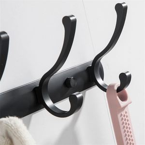WEKIS Aluminum Alloy Brushed Contemporary Design Eco-Friendly Multifunction Self-Adhesive Wall Mounted 5 <b>Hooks</b> <b>Kitchen</b> Bathroom - Product Image 6