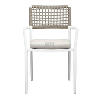 Chaises de jardin en gros, résistantes aux UV, empilables, chaises de jardin en corde tressée pour balcon, café