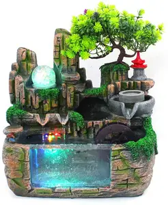 Desktop Fountain Waterfall Decor Or Atomizing Desktop Humidifier with Rockery