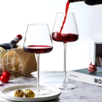 Verre à Vin Rouge Calice de Luxe Haute Qualité avec Logo, Verres à Vin Personnalisés en Cristal pour Restaurant