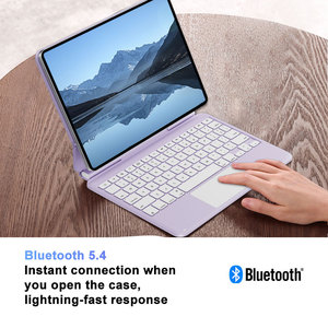 Funda con Teclado Mágico de Aleación de Aluminio Laudtec para iPad (A16) 11" (2025) con Panel Táctil Inalámbrico BT Ultra Delgado Tamaño Completo Morado - Product Image 5