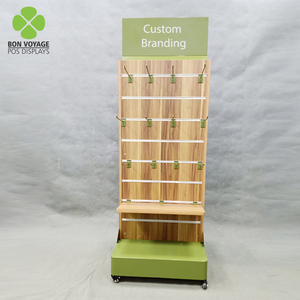 Siêu thị bằng gỗ POS slatwall hiển thị Kệ chai hiển thị phụ kiện đứng với bánh xe - Product Image 3