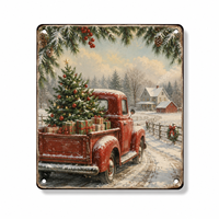 Plaque en métal personnalisée Père Noël 8x12 pouces, Décoration murale vintage de Noël, Affiche rétro pour la maison, le bar, la cuisine, ou comme cadeau