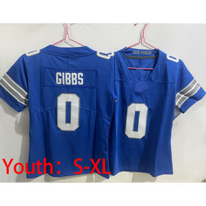 Toptan yüksek kaliteli nakış yetişkin amerikan futbolu formaları 0 Jahmyr gibbs'in kısa kollu hızlı kuru dikişli üniforma - Product Image 3