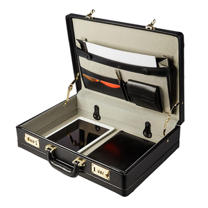 Maletín profesional de cuero PU personalizado para hombre con candado de combinación, bolsa dura impermeable para almacenamiento de documentos y maquillaje - Product Image 2