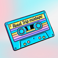 Badge en émail souple personnalisé en métal, motif Mixtape Road Trip Cassette Pastel, fabrication économique