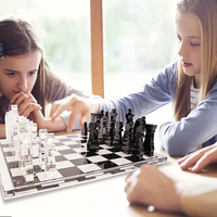 Jeu d'échecs en acrylique de conception personnalisée Vitrine de jeu d'échecs et de dames en acrylique transparent
