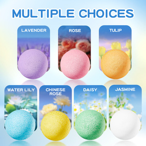 Coffret Cadeau de Bombes de Bain Bio Véganes à la Rose et à la Lavande, Fabriquées à la Main pour Peaux Sèches, Hydratantes, <span class=keywords><strong>Spa</strong></span> à Domicile Relaxant pour Femmes et Hommes - Product Image 1