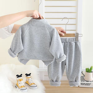 Setelan Anak Laki-laki Baju Bayi Baru Pakaian Anak Musim Semi dan Gugur Hoodie Kerah Tegak Set Dua Potong - Product Image 6