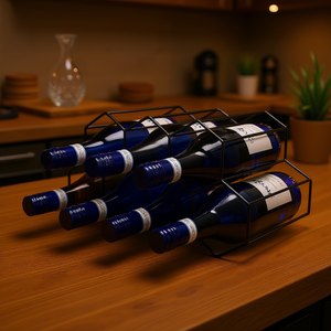 Estante para vinos, soporte metálico para botellas, capacidad para 6 botellas, diseño apilable para almacenamiento en cocina y bar - Product Image 3