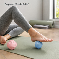 Ensemble de balles de massage en silicone tressé multicolores, rouleau fascia tressé haute densité pour un soulagement musculaire ciblé