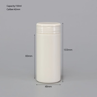 Flacon en plastique HDPE blanc personnalisé par le fabricant, 120 ml, 150 ml, pour capsules et pilules, avec bouchon