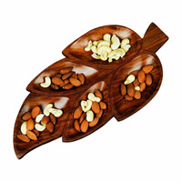 Plateau de service en bois artisanal de luxe pour fruits secs, décoration de table à manger