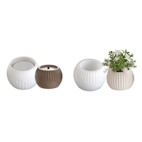 Klasik Grain 3D Modern minimalis Glossy dan kombinasi vertikal bentuk DIY silikon beton Resin plester Jar Pot vas cetakan