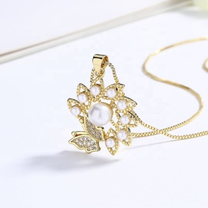 แฟชั่นฮิปฮอป จี้เพชรคิวบิกเซอร์โคเนีย ชุบทอง 18K เครื่องประดับผู้หญิง สร้อยคอไข่มุก ขายส่งแฟชั่นหรูหรา - Product Image 5