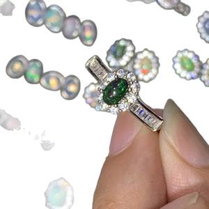 Cincin Perak 925 dengan <span class=keywords><strong>Opal</strong></span> Alami Potongan Oval dan Gelang <span class=keywords><strong>Opal</strong></span> Hitam Perhiasan Batu Permata Klasik untuk Ulang Tahun - Product Image 5