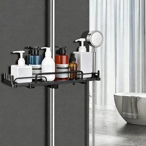 Nouvelle étagère de <span class=keywords><strong>douche</strong></span> autoportante <span class=keywords><strong>extensible</strong></span> et réglable en acier inoxydable pour baignoire, organisateur de salle de bain - Product Image 3