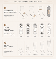 Chaussettes de Pilates antidérapantes avec logo personnalisé, chaussettes de yoga pour femmes, chaussettes de fitness antidérapantes, chaussettes de Pilates antibactériennes, chaussettes antidérapantes pour femmes
