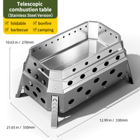 Brasero de camping pliable et détachable en acier au carbone, foyer portable et repliable pour l'extérieur, cuve à bois avec trous d'aération