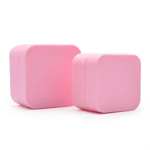 Double Wall cheap 5g 10g 20g 30g 50g pp plastic square pink jar for cosmetics