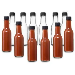 3.5oz 5oz 8oz 100ml 150ml 250ml Hot Sauce Ketchup Dasher Woozy Glass Bottle With Dreaper With Lid