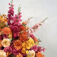Boule de fleurs de mariage de grande taille 80 cm, roses artificielles en soie orange et rouge, centres de table pour événements, décoration de mariage