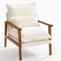 Fauteuil lounge vintage en bois massif et cuir, fauteuil d'appoint à profil bas, pour chambre à coucher, salon, mobilier écologique pour la maison
