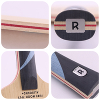 Lame de tennis de table offensive Reactor W701 7 plis en Limba Ayous et fibre de carbone, attaque rapide, avec options de poignée droite/horizontale