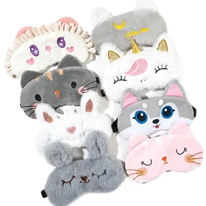 High quality product Rabbit plush animal shading eye mask can be customized plush sleeping eye masks