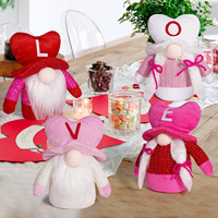 LOVE Gnomes Valentinstag Plüsch-Dekorationen mit Herz-Hut, Festliche Tischdekoration für Zuhause, Romantisches Geschenk für Paare