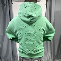 Sweat à Capuche Personnalisé à Logo Gaufré et Brodé, Grammage Élevé, Délavé Style Vintage, Streetwear Oversize, pour Homme