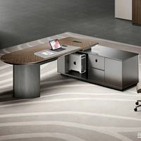 Scrivania Direzionale di Lusso, Tavolo da Lavoro Moderno per Manager, Scrivania Commerciale per Computer, Scrivania in Legno per Ufficio