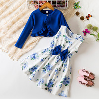 Gaun Putri Anak Perempuan Bahan Chiffon Poliester Bordir Bunga Custom Tanpa Punggung Tali Selempang Mengembang Panjang Semata Kaki Model Ball Gown