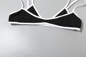 Ensemble sexy en patchwork 2 pièces pour femmes, <span class=keywords><strong>maillot</strong></span> <span class=keywords><strong>de</strong></span> <span class=keywords><strong>bain</strong></span> <span class=keywords><strong>de</strong></span> plage, bordure blanche, haut <span class=keywords><strong>de</strong></span> soutien-gorge halter + <span class=keywords><strong>culotte</strong></span>, tenue <span class=keywords><strong>de</strong></span> club basique et moulante, tenue <span class=keywords><strong>de</strong></span> vacances - Product Image 6