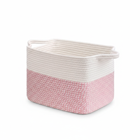 Panier de rangement personnalisé moderne très vendu en corde de coton tressée 22x17x12 avec poignées, pour couvertures, jouets et linge