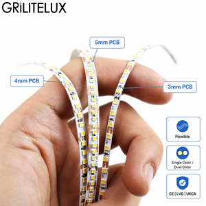 ไฟ LED แบบแถบ SMD2025/SMD2835 CRI สูง ขนาดแผงวงจรพิมพ์ 3-5 มม. DC12V/24V 90-100lm/W ตัดได้ สำหรับไฟส่องสว่างตู้โชว์สินค้าเชิงพาณิชย์ - Product Image 1