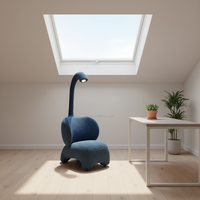 Fauteuil de détente en tissu peluche mignon avec lampe intégrée |   Design moderne pour chambre à coucher, salon et usage hôtelier