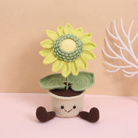 Ästhetischer Gestrickter Sonnenblumen-Handyhalter, Topfpflanzen mit Lächelndem Gesicht, Hängende Beine, Schreibtisch-Deko, Muttertagsgeschenk 2026