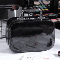 Weibci-étui de maquillage de voyage rose pour femme, sacoche Portable de luxe, grand étui rigide avec fermeture éclair, sac cosmétique à paillettes rose étanche