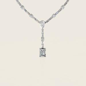 Collier en diamant de forme mixte Radiant Y-Drop, bijoux de déclaration de luxe pour femmes - Product Image 4