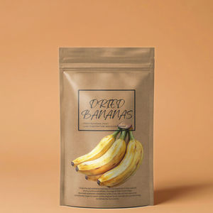 أكياس تغليف مايلر قائمة ذاتية الإغلاق من ورق كرافت بني قابلة لإعادة الغلق لتخزين الفواكه المجففة والموز - Product Image 1