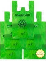 Usine HDPE merci t-shirt gilet poignée transporteur sacs d'épicerie LDPE vert plastique effectuer sac à provisions