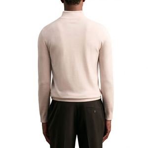 Suéter de punto personalizado de lana merino para hombre con cuello medio cremallera, fabricado a medida - Product Image 2