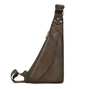 Cross-border New <b>Men's</b> <b>Shoulder</b> Chest <b>Bag</b> Fashion Casual Trendy <b>Men's</b> Retro the Shape of a Saddle <b>Men</b> Leather Chest <b>Bag</b> - Product Image 2