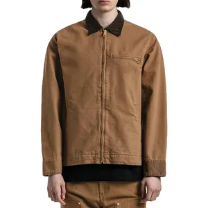 Heavy Duty Canvas Casual Jacket Blank Work Hunting Short Down Duck Canvas Corduroy Neck Men Work Jacket For Men