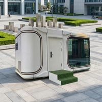 Maison capsule préfabriquée moderne de luxe, structure en acier de 40 pieds, maison capsule spatiale avec système solaire pour hôtel, camping, complexe hôtelier